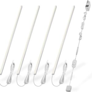 Cefrank V-Shape Under Cabinet Lighting Kit – 4pcs 12″ Dimmable Slim LED Light Bars for Showcase Shelf Seamless Illumination – 1200lm, 12W -…