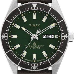Timex Waterbury 39mm Men’s Analog Watch | Durable Stainless Steel Case | Day and Date Window | Durable Design | 100M Water Resistance