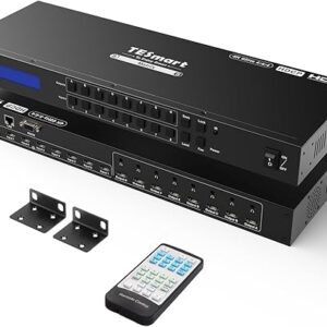 TESmart 8×8 HDMI Matrix 4K Matrix Switcher Support EDID, Ultra HD 4K@60HZ, 8 L/R Audio Output, HDCP 2.2, 8 in 8 Out HDMI Switch with IR Rem…