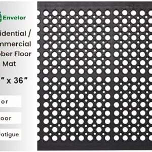 Envelor Anti Fatigue Rubber Floor Mat Non-Slip Restaurant Mat for Floors Bar Drainage Mat Doormat Utility Garage Home Slip Pool Entry 24 x …