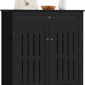 Yaheetech Black Coffee Bar and Storage Cabinet