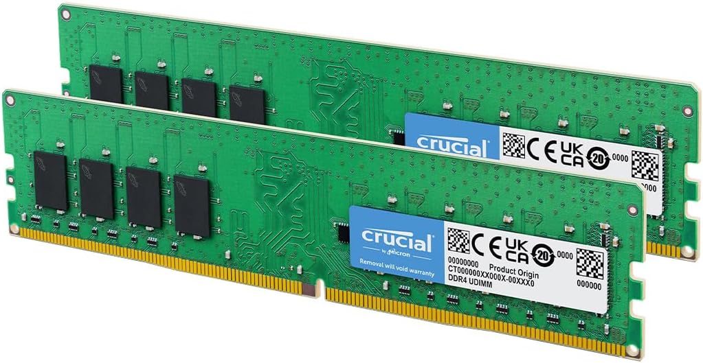 Crucial 32GB Kit (16GB x 2) DDR4 3200 MHz (PC4-25600) UDIMM 288-Pin Memory - CT2K16G4DFRA32A