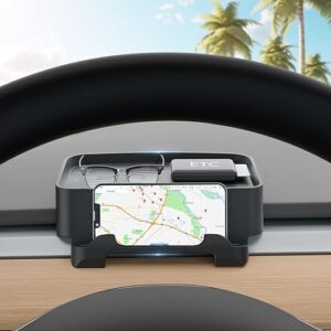 Topfit for Tesla Model 3 Y Instrument Panel Tray Organizers Phone Holder Sunglasses Mount for Tesla Model 3 Y Accessories