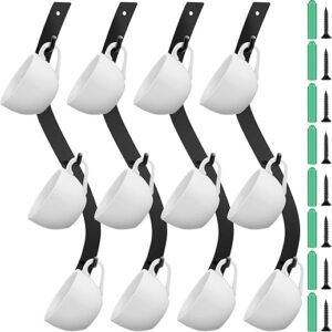 Sosation 4 Pack Coffee Mug Wall Rack Mounted with 12 Hooks S Curve Metal Coffee Cup Rack Wall Hanging Holder for Bar Kitchen Corner Station…