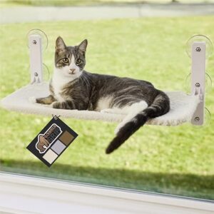 GORILLA GRIP Cat Window Perch, Sturdy Cat Hammock Bed Window Seat with 6 Large Suction Cups, Foldable Cordless Indoor Kitten Wall Shelves, …