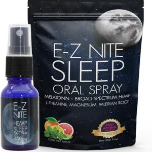 Hemp Sleep Spray with Melatonin L-Theanine Valerian Root Magnesium | Fast Acting Non-Habit Forming Non-GMO, Gluten Free, Natural Sleep Aid