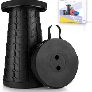 Boreeman Upgraded Folding Stool Lightweight Yet More Sturdy with Load Capacity 400lbs Portable Collapsible Stool Retractable Stool for Camp…