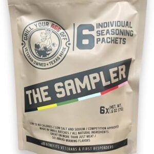 Grill Your As* Off Sample Pack Spices and Seasonings – (6 Pack) BBQ & Grill Seasoning for Beef, Steak, Burgers, Pork & Chicken – MSG & Glut…