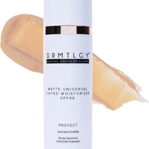 DRMTLGY Matte Tinted Moisturizer SPF 46 – Anti-Aging Face Sunscreen & Lightweight Makeup with Broad Spectrum UV Protection – Hydrating Skin …