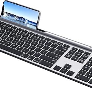 CHESONA Wireless Keyboard, Wireless/Wired Dual-Mode for MacBook Air/Pro/iMac, Ultra-Slim Rechargeable, Silent Full-Size Keyboard for MacOS/i…