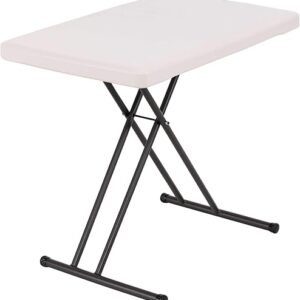 Lifetime 28240 Adjustable Folding Laptop Table TV Tray, 30 Inch Almond