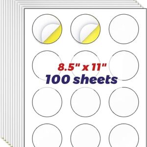 HABGP 2″ Round Sticker Labels, Matte Circle Stickers for Inkjet Printer, Printable Blank White Strong Adhesive Labels for Logo, Business, 1…
