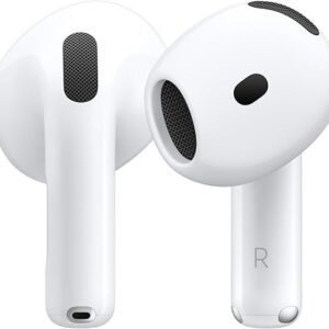 Apple AirPods 4 Wireless Earbuds, Bluetooth Headphones, Personalized Spatial Audio, Sweat and Water Resistant, USB-C Charging Case, H2 Chip,…