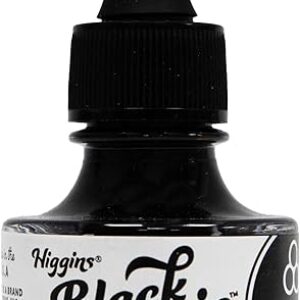 Higgins Black Magic Pigmented Drawing Ink – for Artists and Students – 1 oz. Glass Bottle (HIG44011)