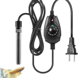 HITOP 35W Super Mini Aquarium Heater: Adjustable Heater for Small Fish Tank 4-10Gallons, with External Controller, Betta Heater for Fish Bo…