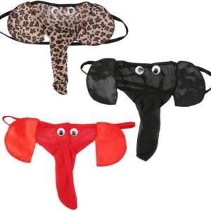 QINGD Men’s Elephant Print G-String Thong