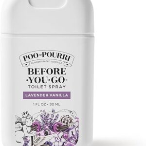 Poo-Pourri Before-You-Go Toilet Spray, Lavender Vanilla, 1 Fl Oz Pocket Travel Size – Lavender, Vanilla and Citrus