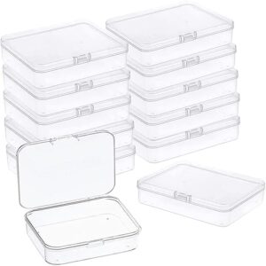 6 Pcs Mini Plastic Storage Containers Box with Lid, 4.5×3.4 Inches Clear Rectangle Box for Collecting Small Items, Beads, Game Pieces, Busin…