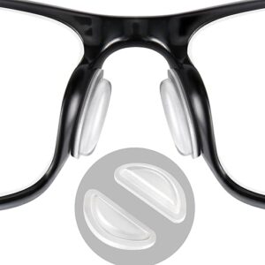 Eyeglass Nose Pads, Comfort Soft Silicone Glasses Nose Pad, Anti-Slip Heighten Air Chamber Glasses Grips for Eyeglasses and Sunglasses, with Sticky Backing (10 Pairs, Clear)