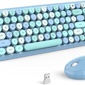 MOFII Wireless Keyboard and Mouse Combo, Compact 2.4G USB Full Size Wireless Mouse and Keyboard Combo, Cute 110 Keys Keyboard for PC, Notebo…