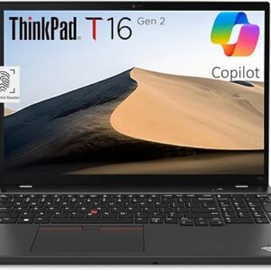 Lenovo ThinkPad T16 Gen 2 Business Laptop (16″ FHD+ Anti-glare, Intel 10-Core i7-1355U, 32GB DDR5 RAM, 1TB SSD), Fingerprint, 2 x Thunderbol…