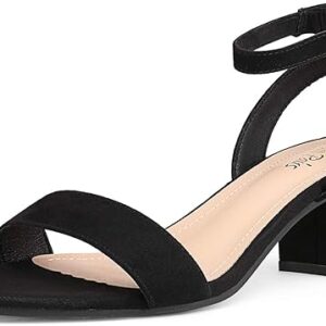 DREAM PAIRS Women’s Open Toe Ankle Strap Low Block Chunky Heels Sandals Party Dress Pumps Shoes