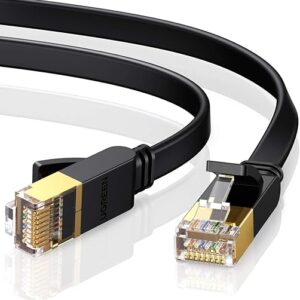 UGREEN Cat 7 Ethernet Cable, 15FT Ethernet Cable with 10Gbps High Speed, 100% Pure Copper Wire and Gold-Plated Connectors, Flat Design, Com…
