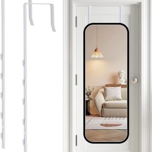 Over-The-Door Mirror Hanger, Adjustable 13.6 in Door Mirror Hanger with Protective Lining, Prevent Scratches, 2 Pcs Mirror Brackets Perfect…