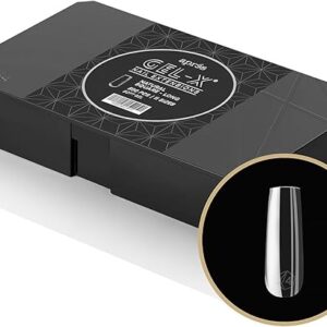 Apres Gel-X® Natural Square Long Tip Box | 500pc Gel-X Tips, 11 Sizes 00-9, Premium Quality
