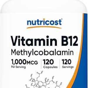 Nutricost Vitamin B12 (Methylcobalamin) 1000mcg, 120 Capsules – Vegetarian, Non-GMO & Gluten Free B12 Supplement