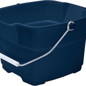 Rubbermaid Roughneck Square Bucket, 14-Quart, Blue, Comfortable/Durable Pour Handle, Sturdy Pail Bucket for Household Cleaning/Mopping