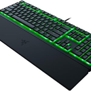 Razer Ornata V3 X Gaming Keyboard: Low Profile Keys – Silent Membrane Switches – Spill Resistant – Chroma RGB Lighting – Ergonomic Wrist Rest Snap Tap