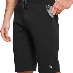 baleaf Men’s Long Shorts Cotton Below Knee Yoga Workout Pajama Lounge Athletic Sweat Jersey Shorts with Pockets