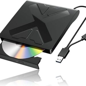 External Blu Ray Drive, USB 3.0 and Type-C Blu Ray Burner Portable Blu Ray DVD/CD/BD Player, 3D Optical Bluray Drive Compatible with Window…