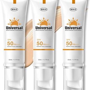 Tinted Sunscreen For Face SPF 50, Universal Protector Solar 50 Face Sunscreen Moisturizer, No Sticky, Hydrating travel size 50ml (1, Tinted)