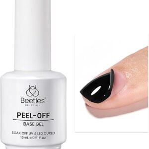 Beetles Peel Off Base Coat for Gel Nail Polish, 15ml Peel off Gel Base Coat Easy Removal, UV LED Lamp Peel off Nail Polish without Damage, …