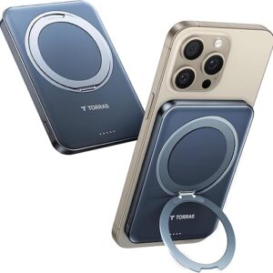 TORRAS 5,000mAh Magnetic Compact Portable Charger Power Bank with Stand, Fast Charging Slim Thin Wireless Magnetic Battery Pack for iPhone …