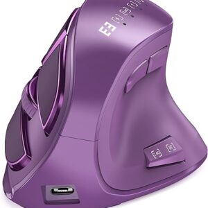 seenda Ergonomic Mouse, Wireless Vertical Mouse – Rechargeable Optical Mice for Multi-Purpose (Bluetooth+Bluetooth+USB Connection) Compatibl…