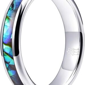 Abalone Shell Inlay Tungsten Wedding Rings