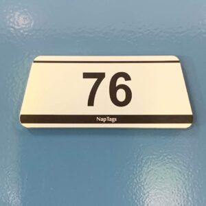 Satin Silver Aluma-Tough Numbered Locker Tags with Adhesive Backing (76-100)