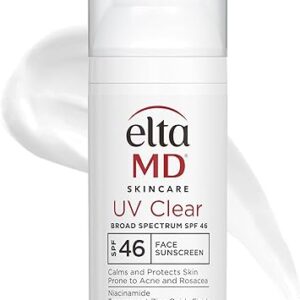 EltaMD UV Clear Face Sunscreen SPF 46, Oil Free Sunscreen with Zinc Oxide, Dermatologist Recommended Sunscreen