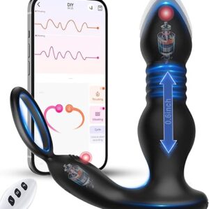 BEISAR Prostate Massager Anal Vibrator Thrusting Vibrating 7 Modes with Cock Ring Anal Plug Anal Sex Toys P Spot Massager Male Sex Toys for…