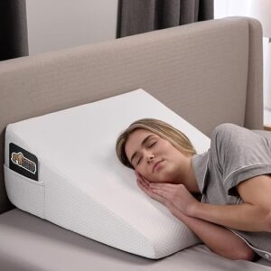 GORILLA GRIP Bed Wedge Ergonomic Sleeping Pillow, Soft Dual Layer Memory Foam, Stay in Place Dots, Breathable Cover, Headboard Triangle Sle…