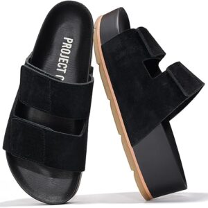 Project Cloud Platform Sandals Women Footwear – Genuine Leather Beach Summer Wedges with Comfortable Memory Foam Insole – Non Slip & Lightwe…