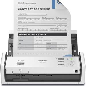 Brother ADS-1350W Wireless Compact Desktop Scanner | Scan Speeds of Up to 30ppm | Single Pass Double-Sided Scanning