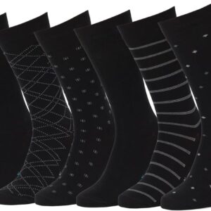 Easton Marlowe Mens Dress Socks 6 Pair Combed Cotton Classic Patterns No Seam Comfort