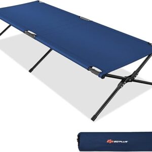 Goplus Folding Camping Cot with Carrying Bag, Portable Lightweight Outdoor Sleeping Bed for Adults Kids, 300LBS Weight Capacity, Heavy-Duty…