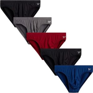 Reebok Men’s Briefs – 5 Pack Quick Dry Low Rise Performance Underwear Briefs – Soft Stretch Athletic Men’s Bikini Briefs S-XL