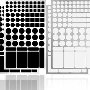 Light Blocking Stickers,Blackout Sticker for Electronic,4 Sheets Cover White and Black, LED Covers,50%-100% Dimming(Cut 50%-100% Dimming White and Black)
