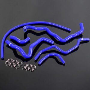 PIT66 Silicone Radiator Hose Kit,Compatible with 2001-2005 Honda Civic D17 1.7L Blue with Clamps